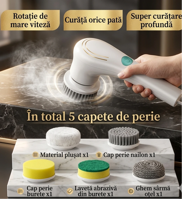 Perie Electrică PowerScrub Pro™ – Curățenie rapidă fără efort